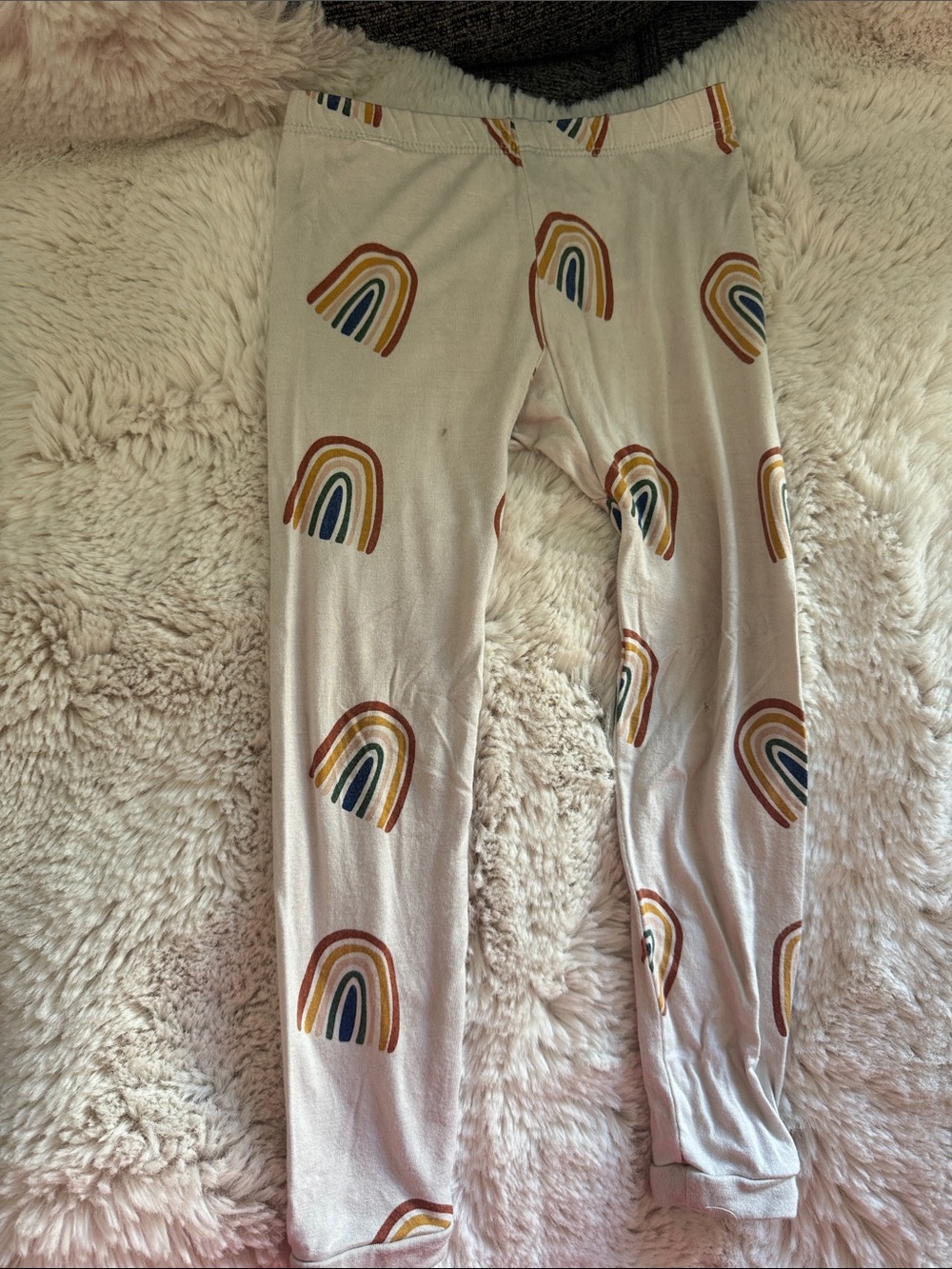 ✨Kyte BABY Cream Pajama Bottoms with Rainbow Print